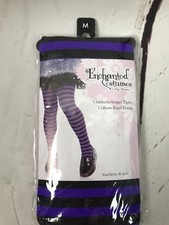Enchanted Costumes Children  s Striped Tights Purple Black