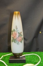 ANCIENNE LAMPE DE CHEVET STYLE SCANDINAVE DECOR FLORALE ROSE NOTAIRE BOUILLOTTE 