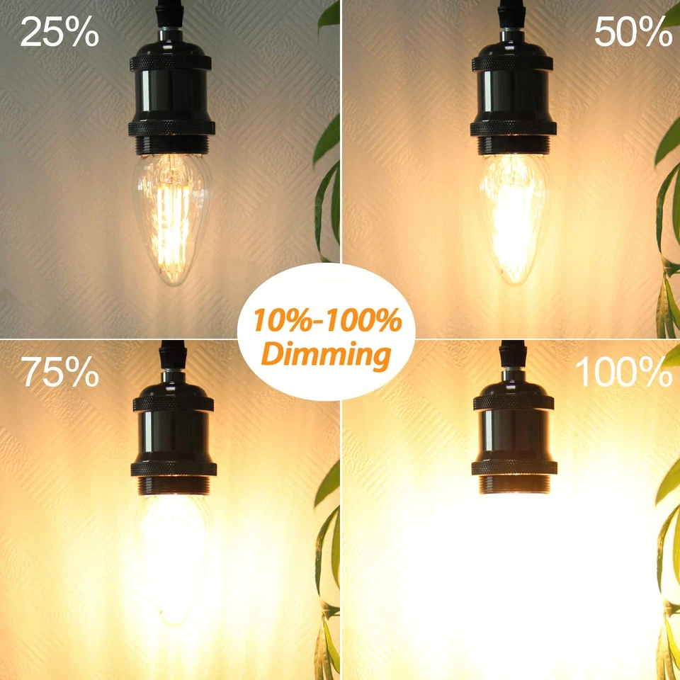 BRIMAX E26 LED Bulbs Light 8W 80W Equivalent Flame Wrinkle Glass Dimmable Bulbs - Image 3 of 4