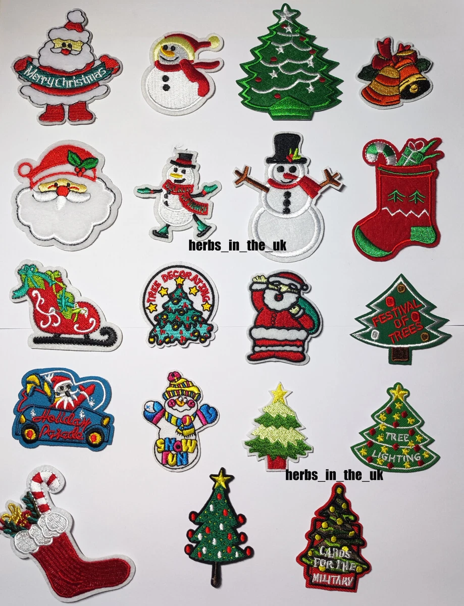 10pcs Christmas Iron-On Patches – Sequined Xmas Tree Embroidered Appliques For Clothing, Backpack, Decor - View #8