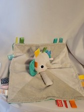 Bright Starts Taggies Cuddle Tags Blankie Elephant Security Blanket Lovey Gray