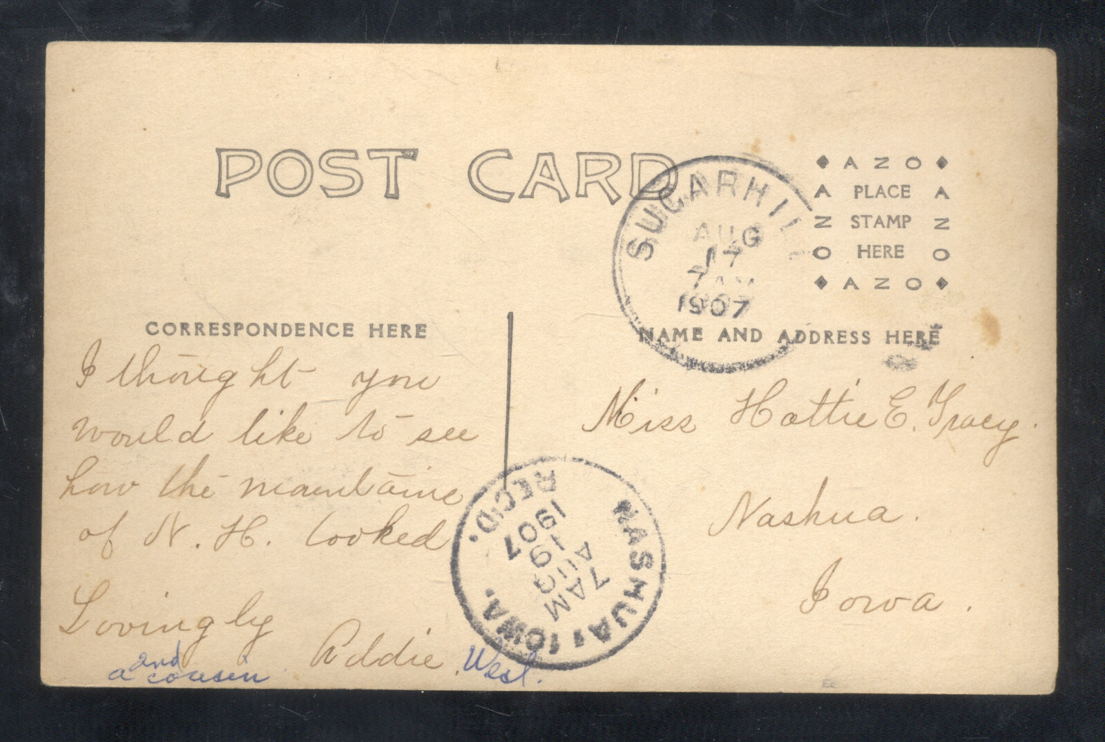 RPPC WHITE MOUNTAINS NEW HAMPSHIRE NH PROFILE LAKE VINTAGE REAL PHOTO POSTCARD