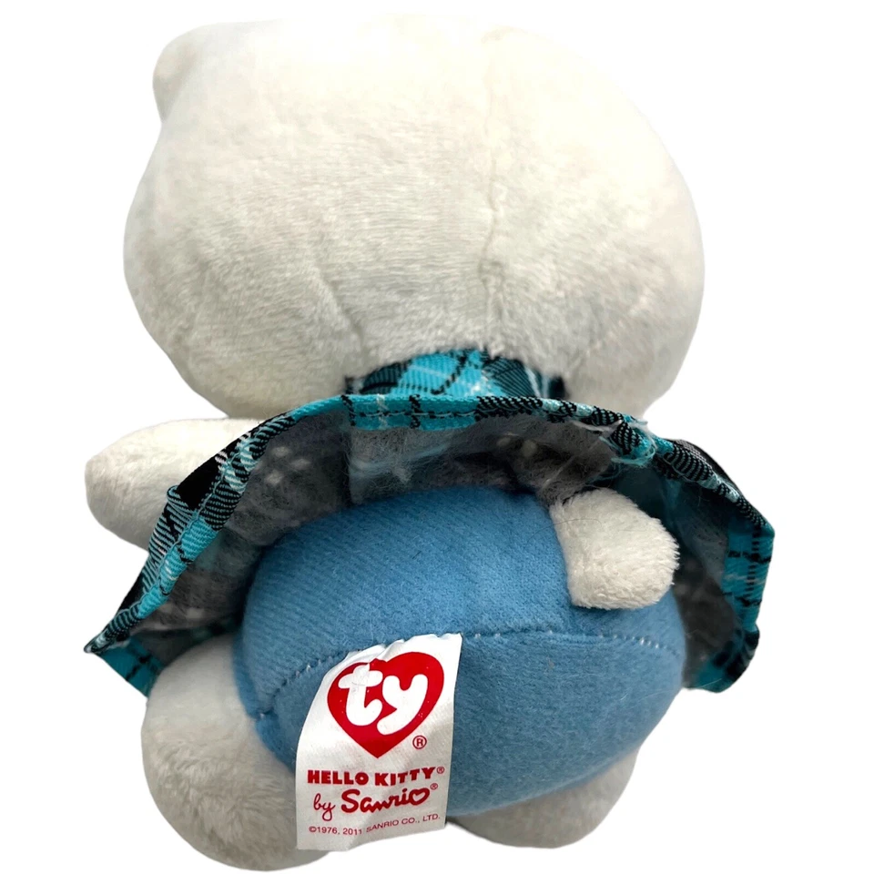 Sanrio Hello Kitty Plush Lot of 3 Blue Plaid Dress 7" Bumble Bee 4" Red 5" - Image 4 of 4