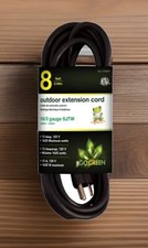 Go Green Power 16/3 Gauge SJTW Outdoor Extension Cord 8 FT Black