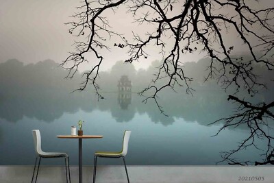 3D Forest Lake Reflection Landscape Wallpaper Wall Murals Removable Wallpaper