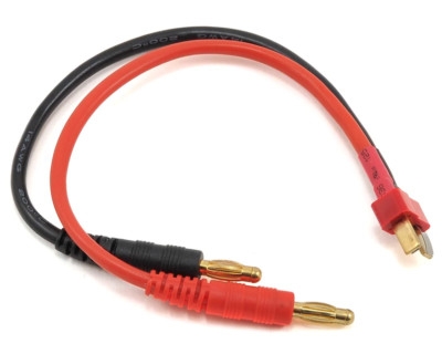 Excel RC - EX-10016 T Plug (Deans) Male to 4mm Banana Plug 14AWG Red and Black C
