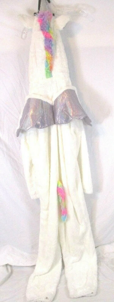 Disfraz de felpa unicornio con capucha talla grande adulto Hyde and Eek Halloween blanco HW7 Foto 4 de 4