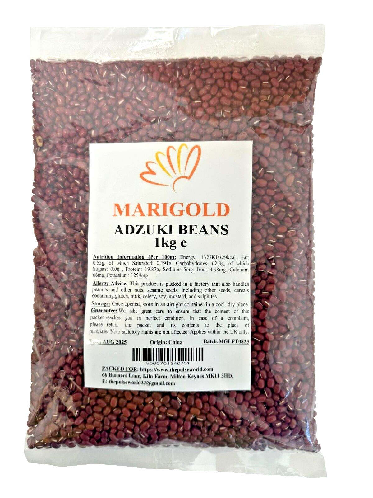 Marigold Adzuki Beans 1kg Aduki- Azuki Beans