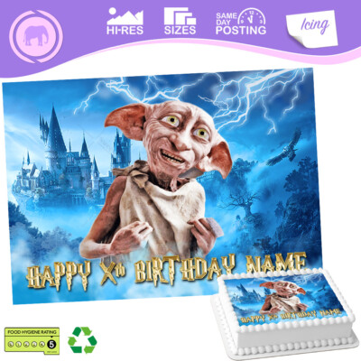 Dobby Harry Potte Tortenaufleger Dekoration Rechteck personalisierte Größen inkl. Costco