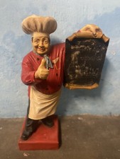 CUOCO CHEF STATUA VINTAGE RISTORANTE RARO ANNI 80-90 INSEGNA COLLEZIONE BAR OLD