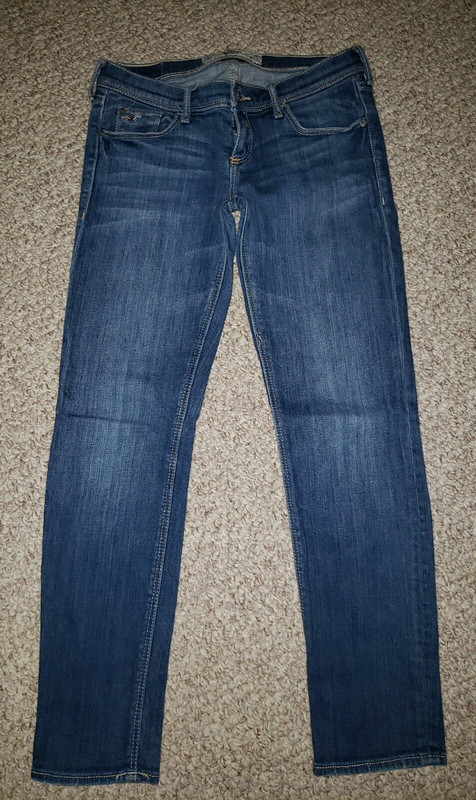 HOLLISTER SKINNY BLUE JEANS, Size 1 Short W25  "SOCAL STRECH" Great Condition