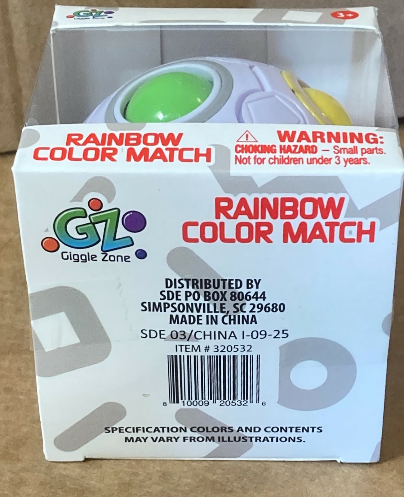 Giggle Zone Rainbow Color Match Puzzle Ball Novelty Toy NEW