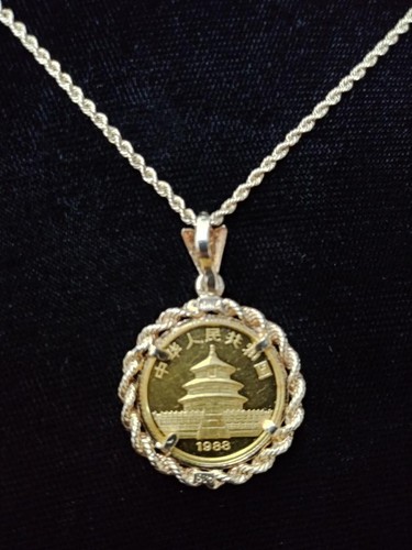 1988 1/10oz PANDA COIN 14K YELLOW GOLD NECKLACE 11.8g (CG1029842) - Picture 2 of 2