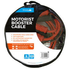 Simply Motorist Booster Cable 900A 6m Jump Lead Start Emergency Breakdown Cables
