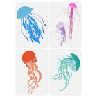 New ListingFingerinspire 4 Pcs 4 Styles Jellyfish Stencil for Painting 8.3x11.7inch Reus.