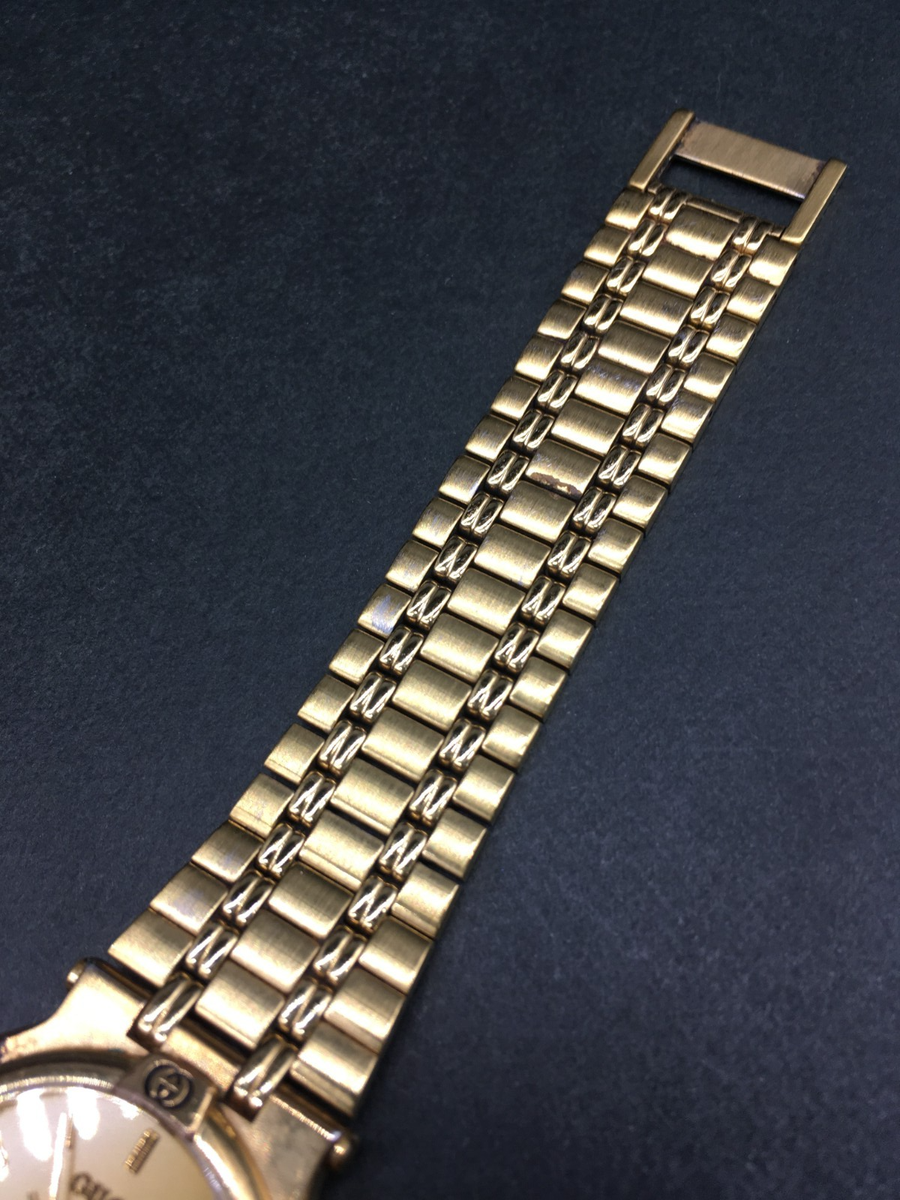 Authentic GUCCI 9200M Men's Unisex Quartz Watch Gold Dial 32mm