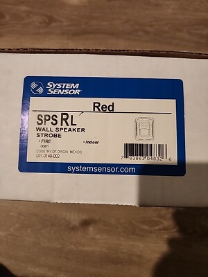 New System Sensor Wall Speaker Strobe SPS-RL Red