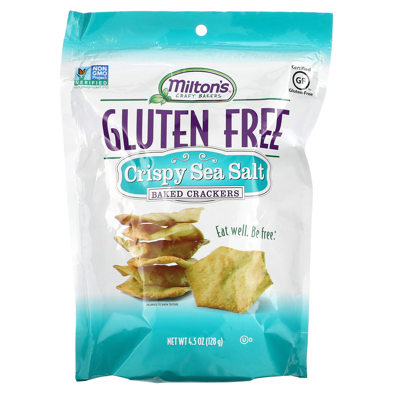 Запеченные крекеры без глютена, Хрустящая морская соль, 4,5 унции (128 г)
