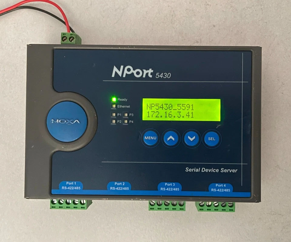 MOXA Nport 5430 Serial Device Server 4 port RS-422/485 10/100M Ethernet 12-48VDC - Image 2 of 4