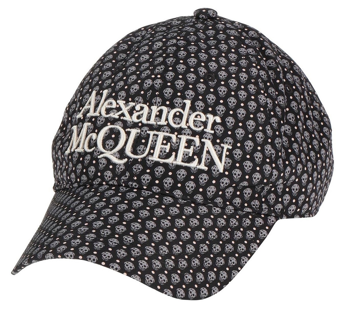 ALEXANDER McQUEEN 'Polka Dots Skulls Embroidered' Baseball Cap Hat
