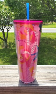 STARBUCKS Coffee Spring 2023 Pink Floral Cold Cup Tumbler Venti 24 oz New |  eBay
