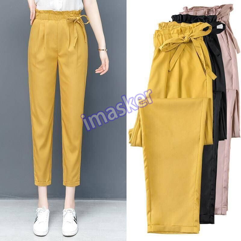 Women's Summer Thin Floral Waist Loose Harlan Pants Foreign Style