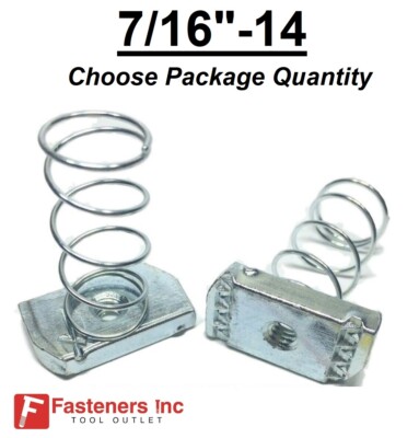 7/16''-14 Regular Spring Nuts for Unistrut Channel  #4123 P1009 Zinc / EG