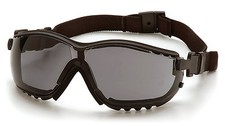 Pyramex V2G Safety Glasses Anti-Fog Lens, Black Frame, Gray