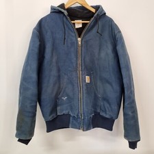 VTG Carhartt Duck Cloth Canvas Zip Jacket Hoo...
