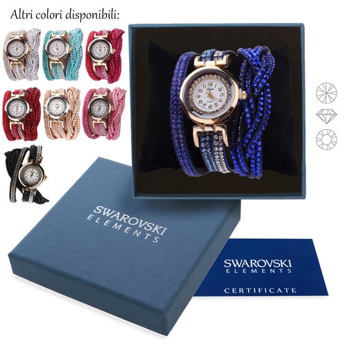 Orologio bracciale donna oro Swarovski Elements originale G4Love cristalli  pelle | eBay