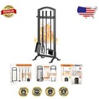 Complete Fireplace Accessory Set: 30-Inch Tools with Stand and Ergonomic Handles