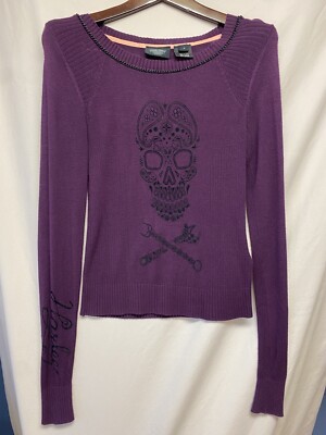 Harley Davidson Black Label Skull Women Sweater Long Sleeve