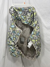 Eddie Bauer Boys Gray Green Blue Leaves Reversible Fleece Shopping Cart Cover