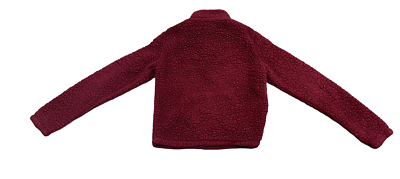 Hollister 1/2 Half Zip Sweater Sherpa Women's Size Small S Burgundy Red L/S
