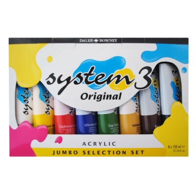 Daler Rowney System 3 Acryl Auswahl Set - 8 x 75ml
