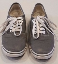 Vans Solid Gray Classic White Rubber Sole Lace Up Shoes Women's Size 6.5