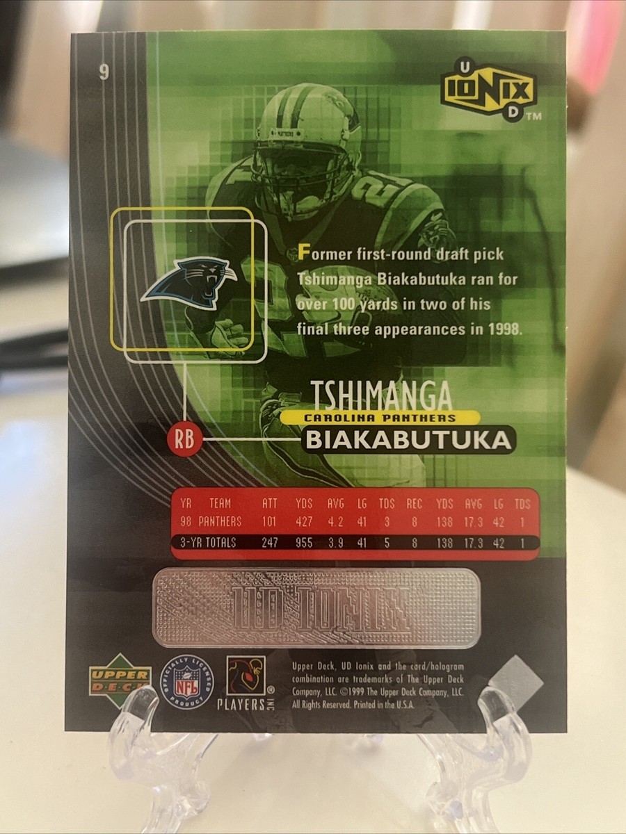 1999 Upper Deck IONIX Football Tshimanga Biakabutuka Card 9