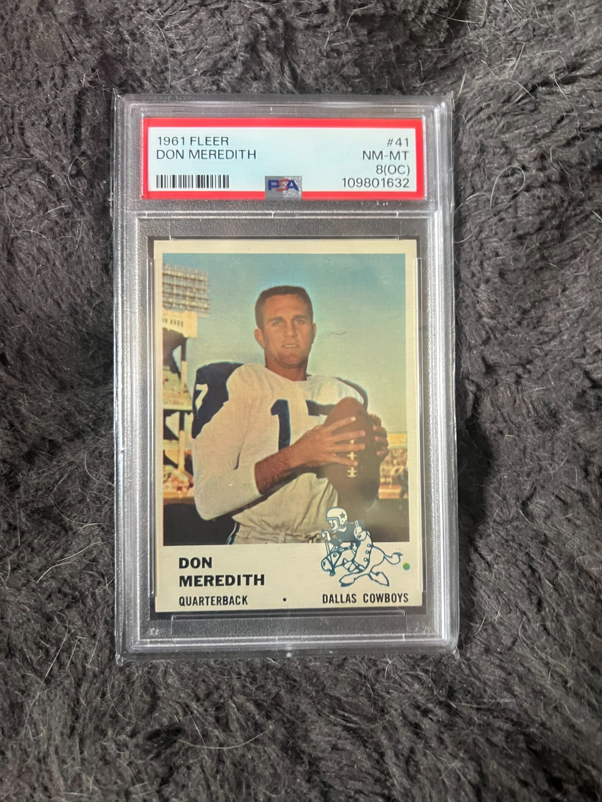 1961 Fleer football card Don Meredith #41 Rookie RC PSA 8 Dallas Cowboys