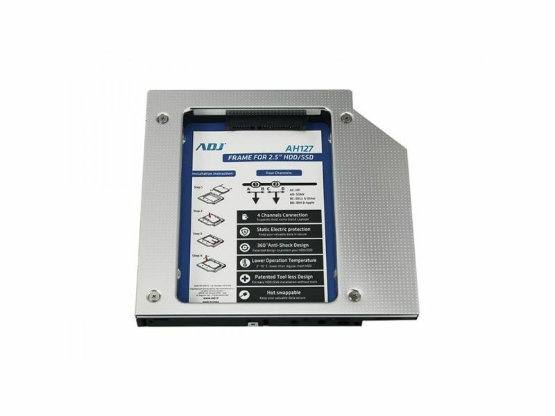 ADJ ADATTATORE HDD/SSD SATA III PER DRIVE CD/DVD 7/9,5/12,5MM 120-00023