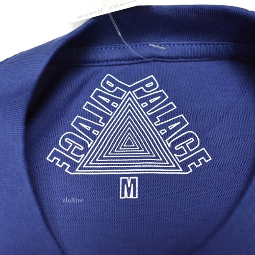 NUEVO CON ETIQUETAS Camiseta Palace Sound Mate Tri-Ferg Años 90 Estampado Logo Para Hombres M Azul FW19 AUTÉNTICA - Imagen 5 de 9
