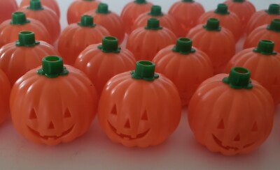 38 Halloween Blow Mold Jack O Lantern Pumpkin w  Green Stem String Light Covers