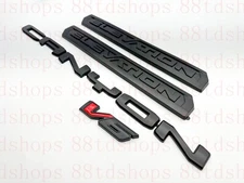 OVERLAY Matte Black Door Rear Elevation Canyon Letter Emblem 2021-2022 Canyon V6