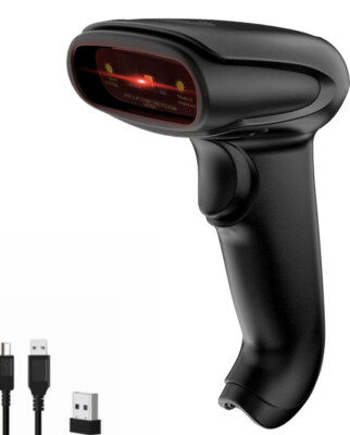 Symcode Wireless Handheld Barcode Scanner Versatile 2-in-1 2.4Ghz Wireless+US...