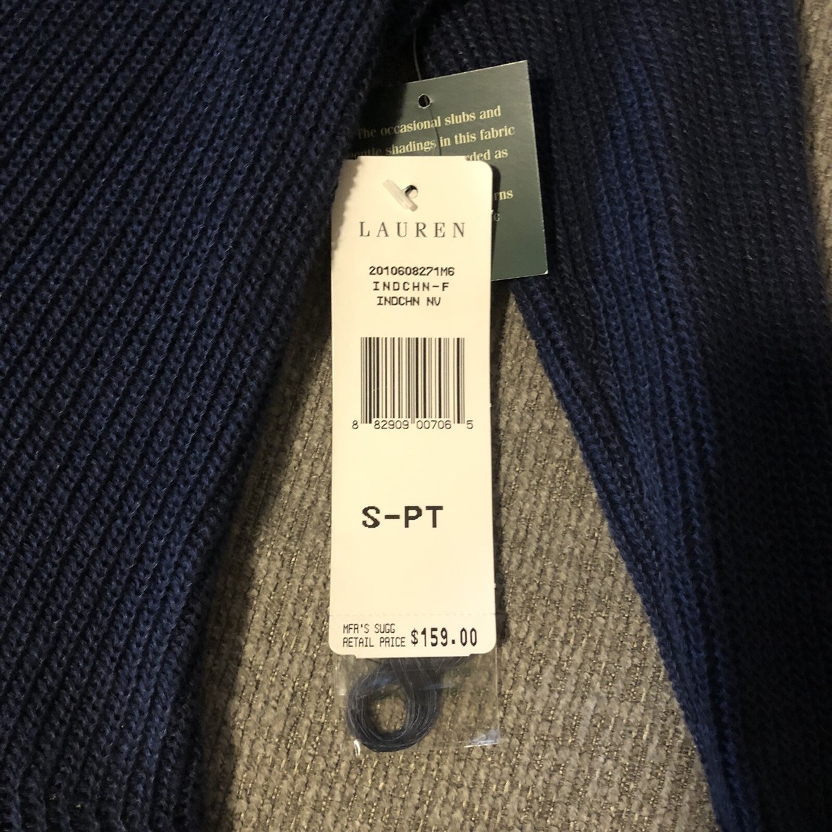 D Lauren Ralph lauren 100% linen Petite / Small blue top Ties In