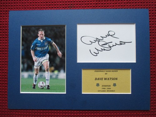 EVERTON LEGEND DAVE WATSON PERSONALLY HAND SIGNED CARD A4 MOUNTED DISPLAY - COA - Picture 2 of 3