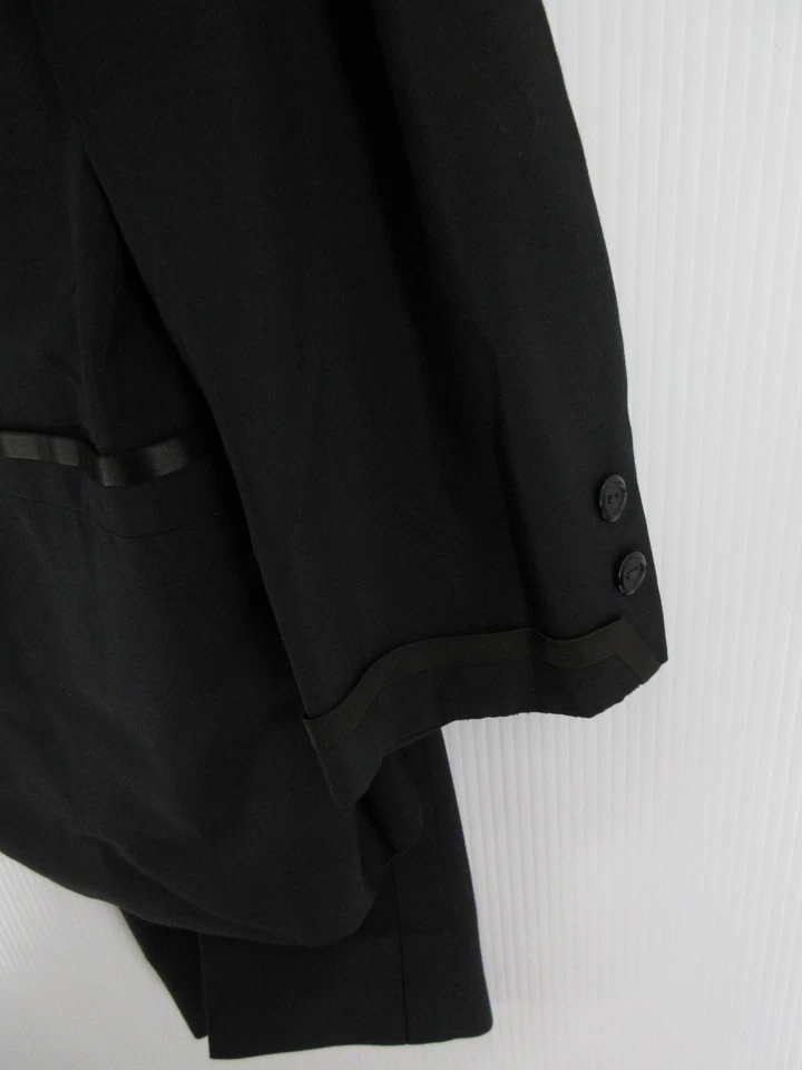 VINTAGE Hickey Freeman Suit 44 Black Tuxedo Shawl Formal 60s Union Made 38X32 - Image 3 of 4