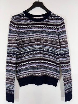 CONTEMPORAINE Par Simons Pullover Damen SMALL Rundhals Pulli gemustert
