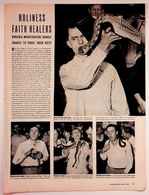 Holiness Faith Healers Magazine Article Vintage Photos Snake Handling Fire Full