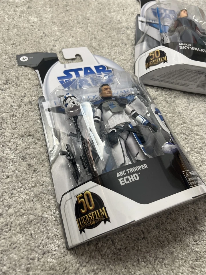 Star Wars Clone Wars Anakin Skywalker, ARC Trooper Echo, Clone Pilot Hawk 50th - Image 2 of 4