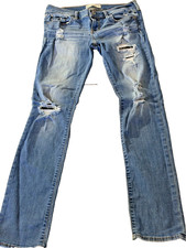acrombie blue stress kids jeans size W:16 L:36